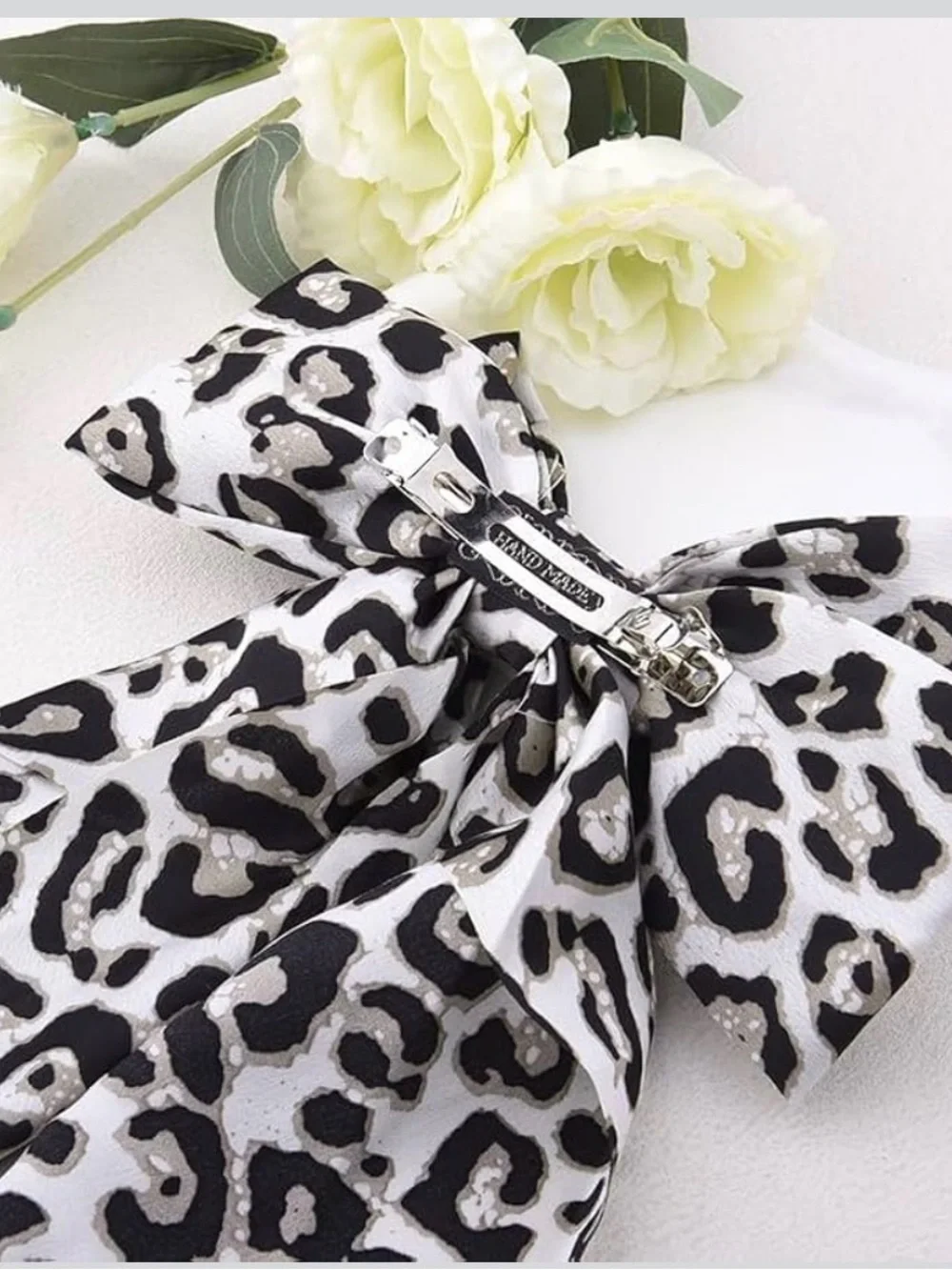 Large Silk Leopard Print Bow - Choose 1